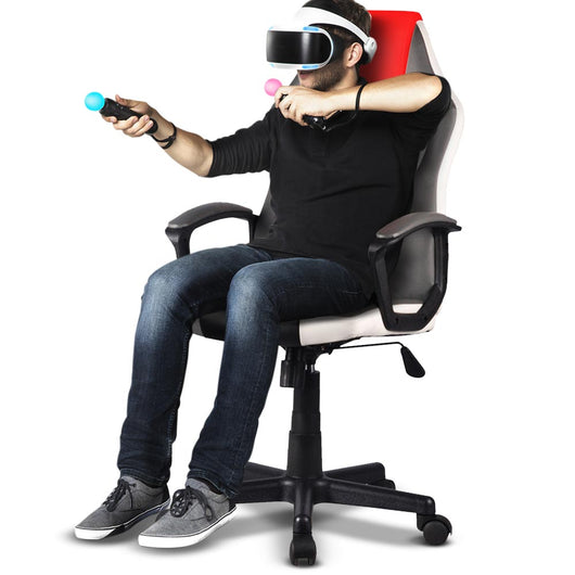 Sedia Poltrona Gaming Scrivania Ufficio Regolabile Girevole Direzionale Rosso