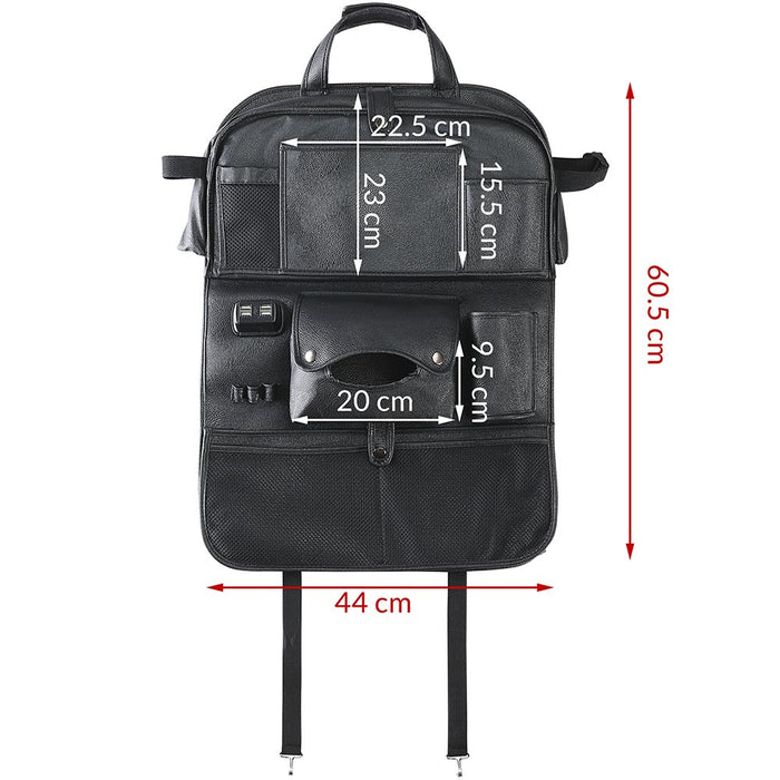 Organizer Schienale Sedile Auto Organizzatore con USB Tavolino Tasche Portatutto