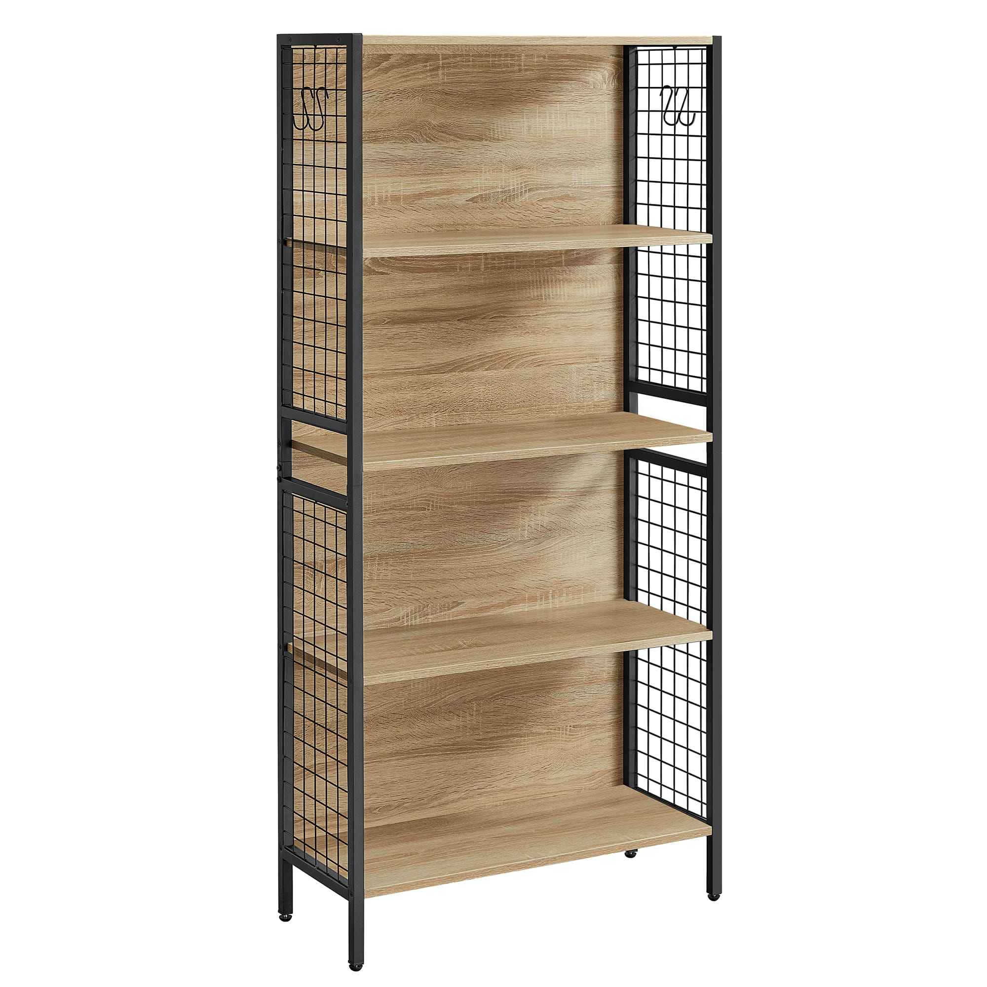 Libreria Valora - 4 ripiani in rovere Sonoma con struttura in acciaio nero