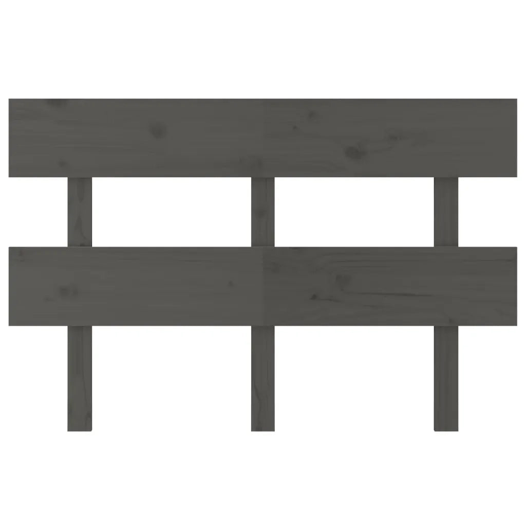 Testiera | Testata per Letto Grigia 124x3x81 cm in Legno Massello di Pino