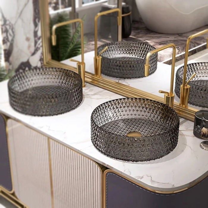 Lavabo Da Appoggio Rea Cristal Grey 39