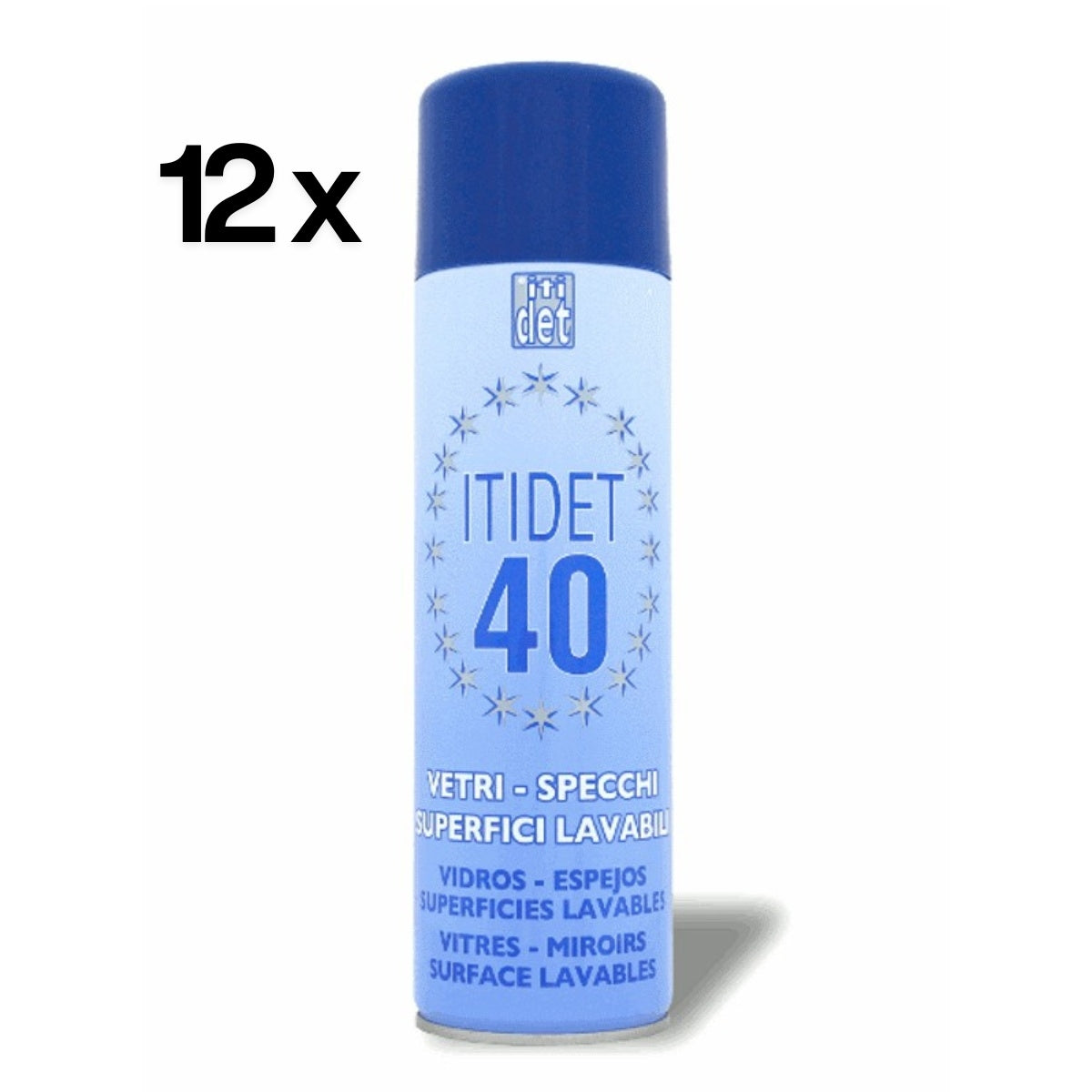 40 Spray 12 Pezzi x 500 ml, Detergente Schiuma Attiva Vetri Specchi Inox | Itidet