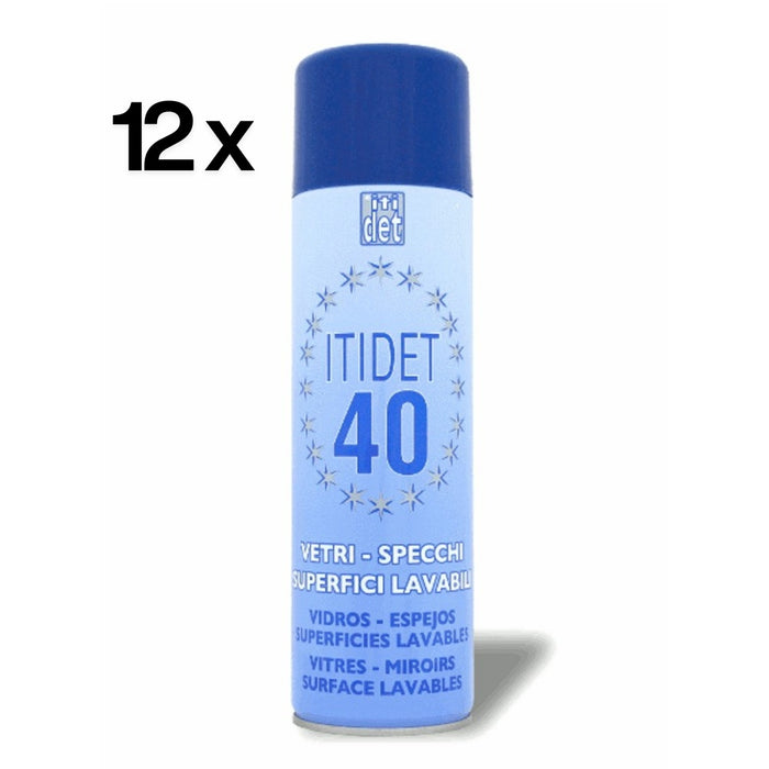 40 Spray 12 Pezzi x 500 ml, Detergente Schiuma Attiva Vetri Specchi Inox | Itidet