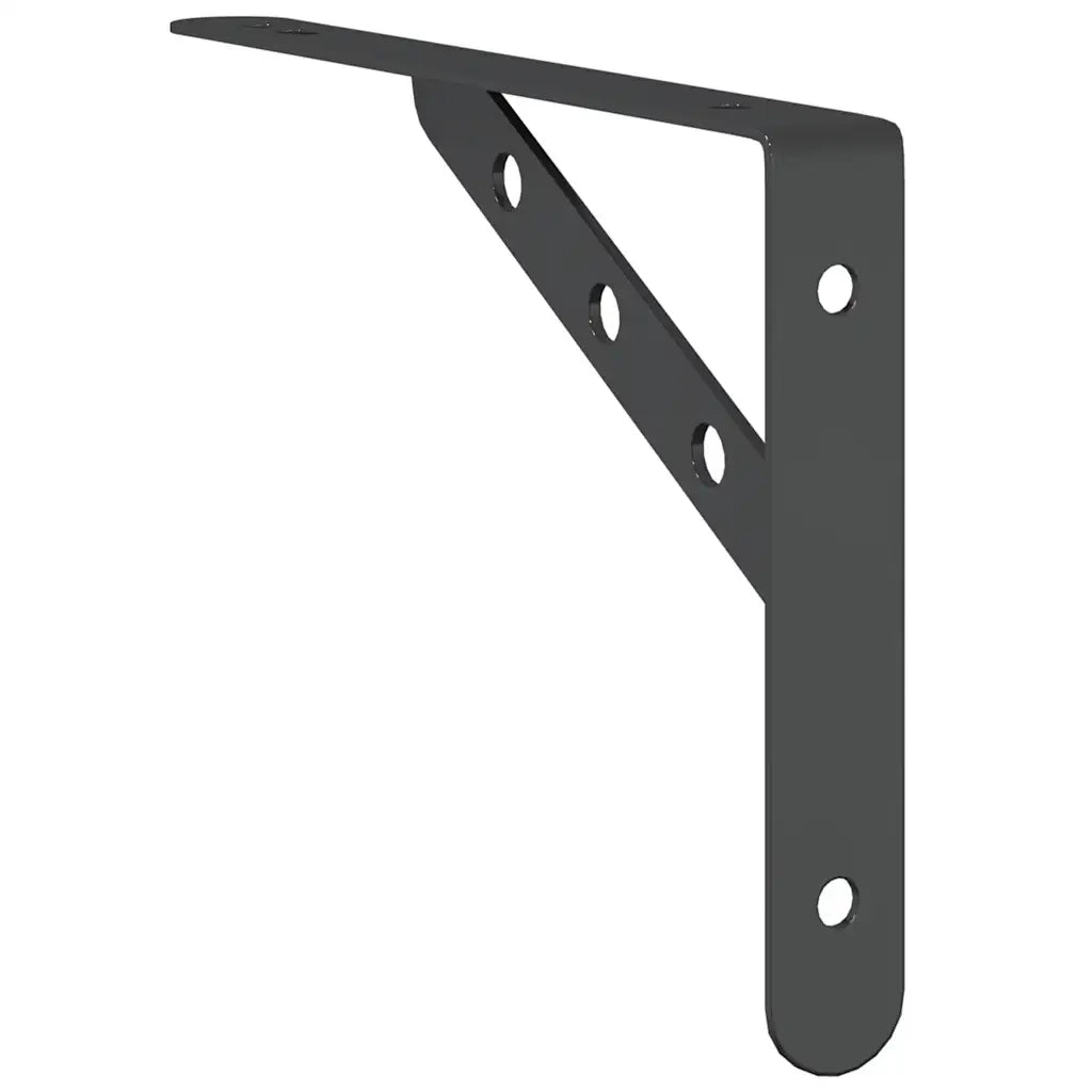 4 pz Staffe per Mensola | Ripiano | Scaffale 23,5x2,5x15,5 cm in Acciaio Inox Nero