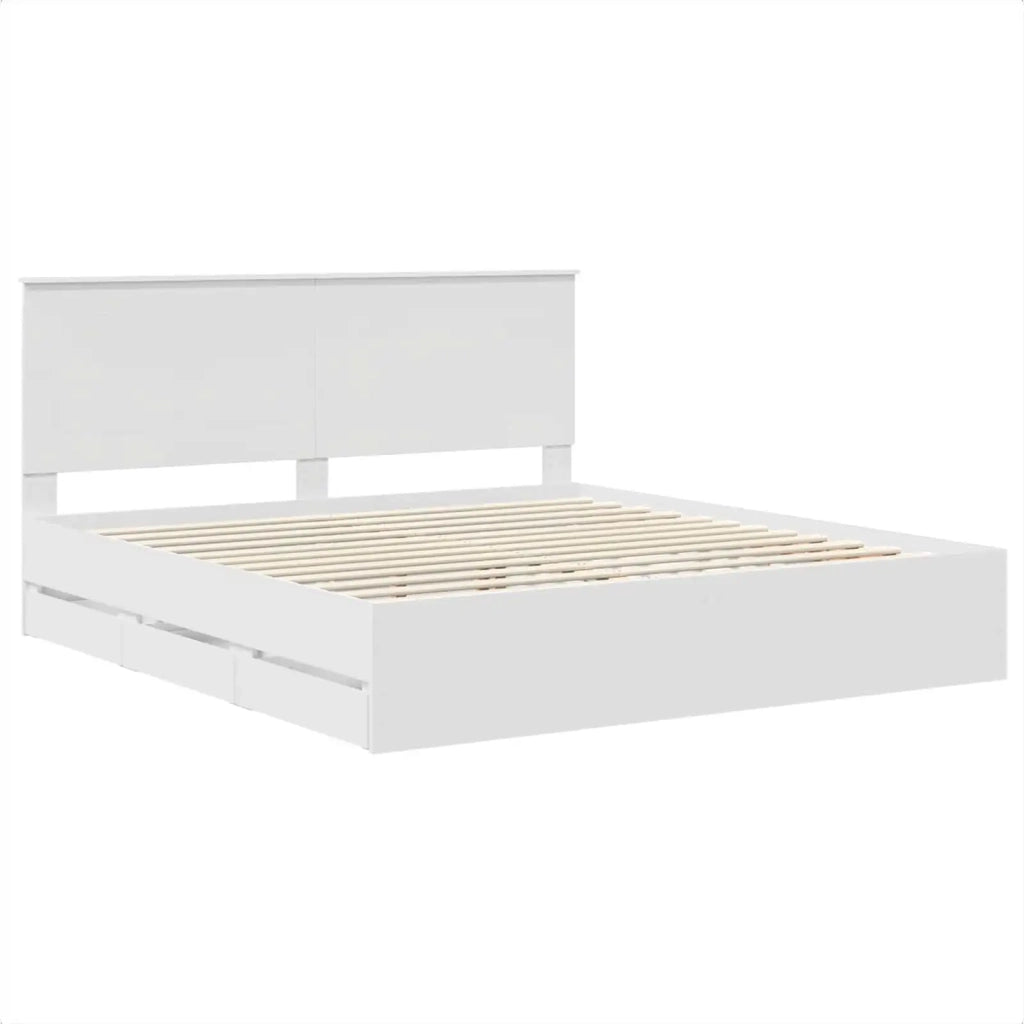 Struttura del letto Bianco 200 x 200 cm Legno Ingegnerizzato