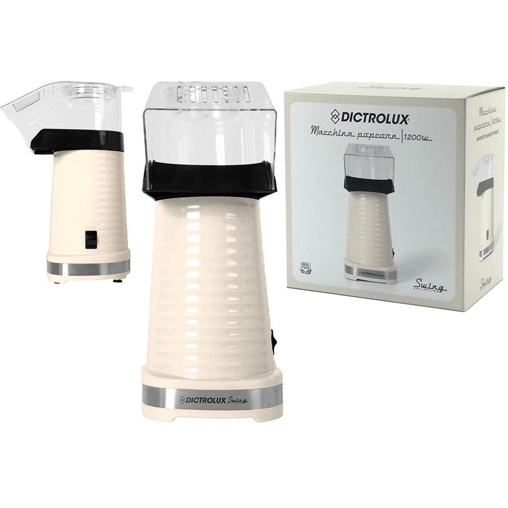 Trade Shop - Macchina Per Pop Corn Elettrica 1200w Ad Aria Calda Con Beccuccio Erogatore Trasparente -