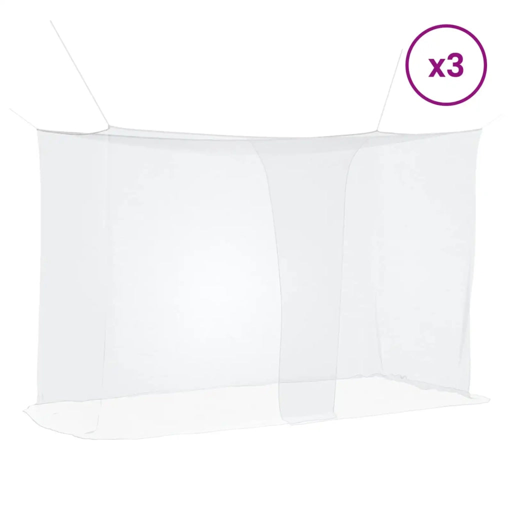 Zanzariera per letto 156 maglia 3 pcs Bianco Poliestere 42033558