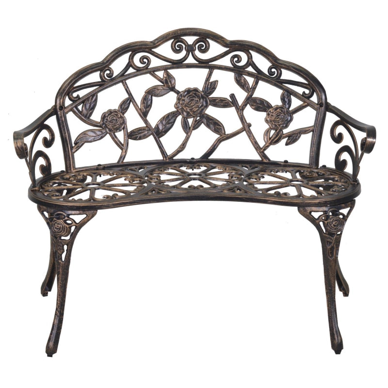 Panchina alluminio pressofuso Verona bronzo cm 97x45h78