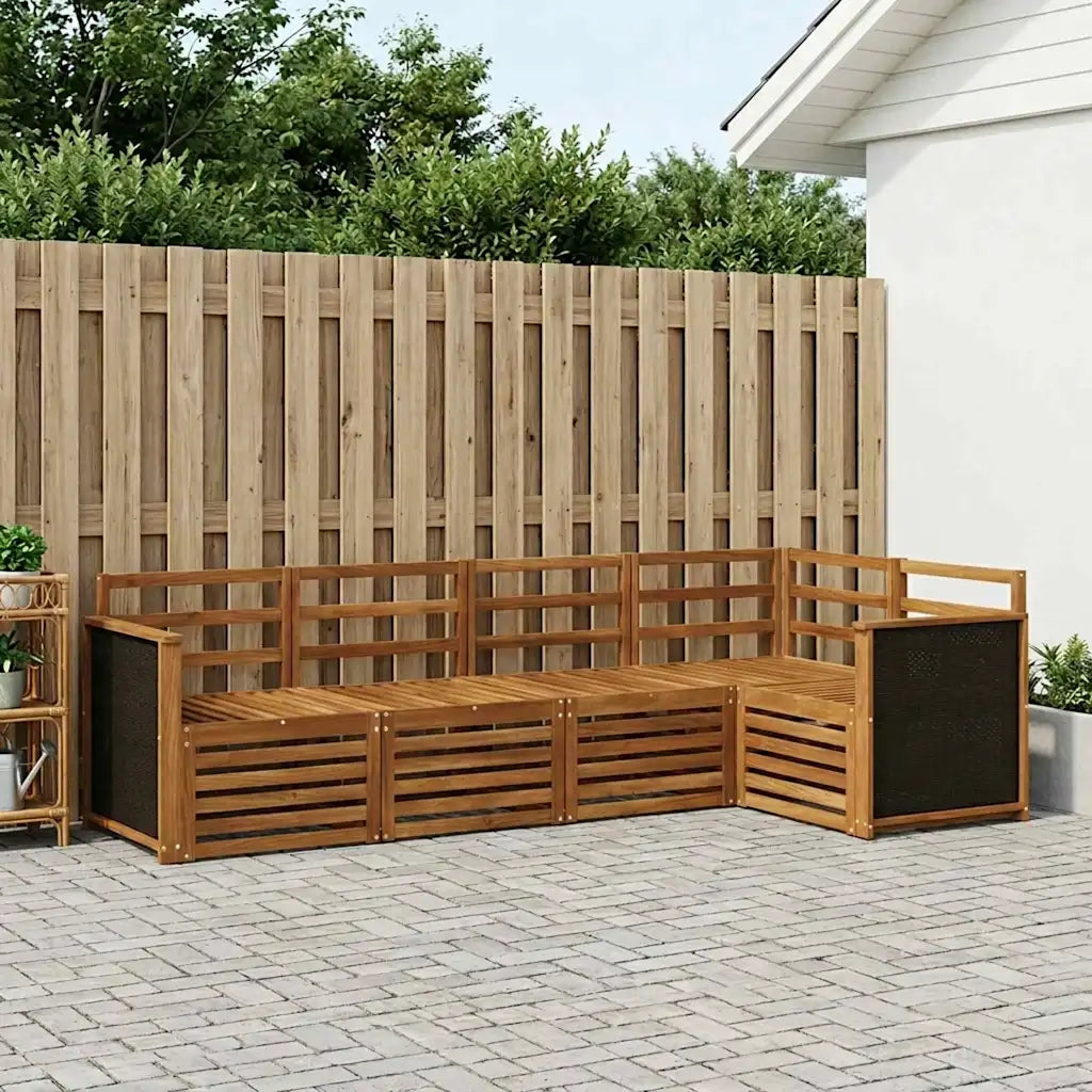 Set divano sezionale 4 pcs Naturale Legno di Acacia Massello 3384340