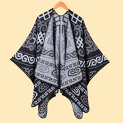 Sciarpa/mantella/poncho da donna con motivo retr¨° e spacco, calda, stile retr¨°