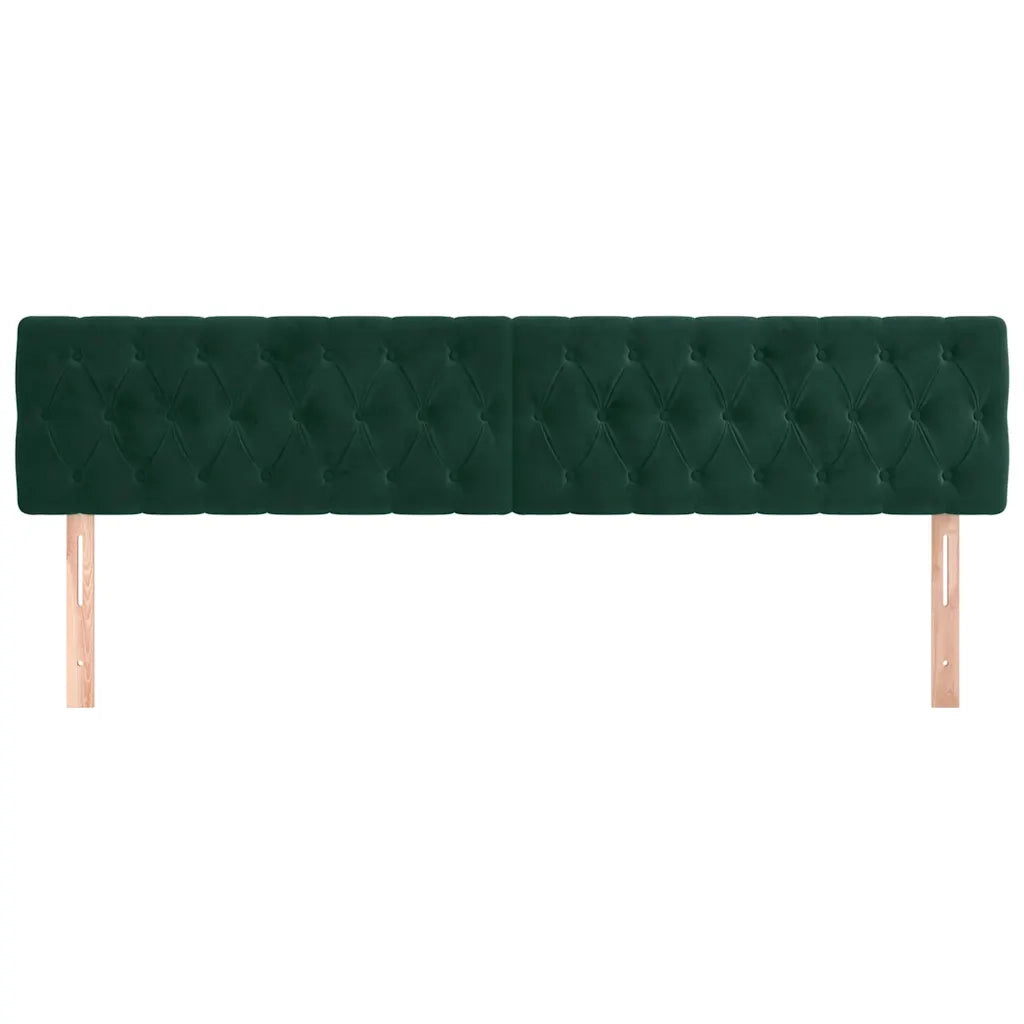 Testiera 2 pz Verde scuro 100x7x78/88 cm in Vellutocod mxl 95545