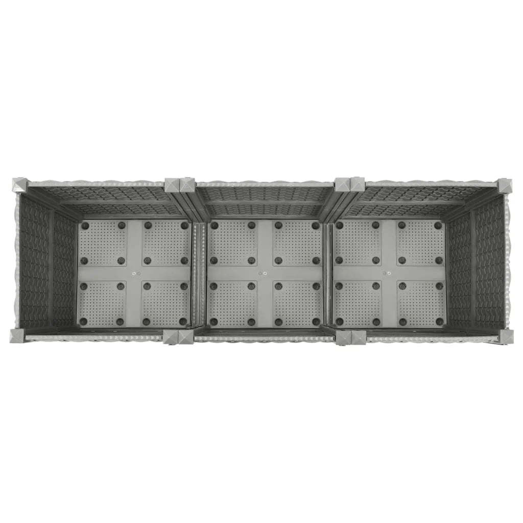Fioriera rialzata per piante fiori terrazza giardino 120 x 40 x 38 cm polipropilene grigio 02_0039200