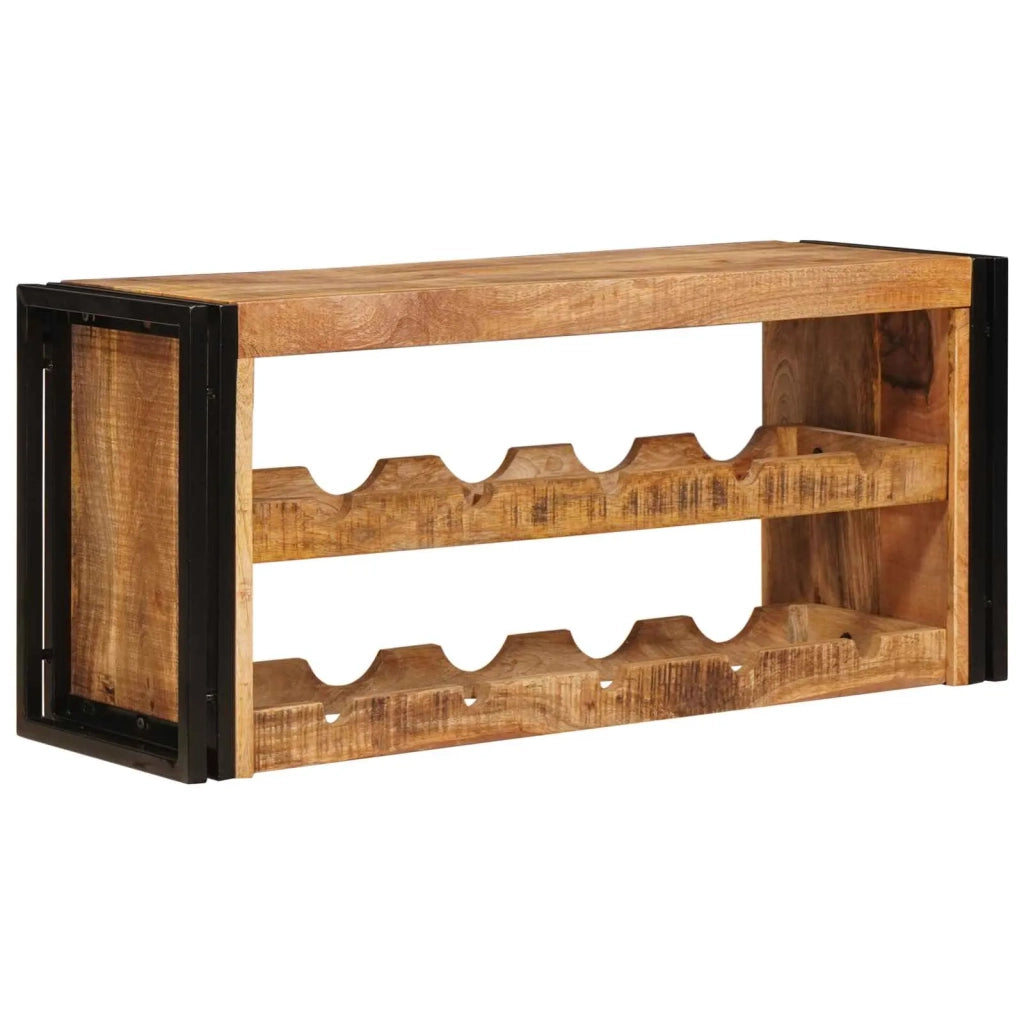 Portabottiglie 100 x 45 x 33 cm Legno di Mango Grezzo Massiccio
