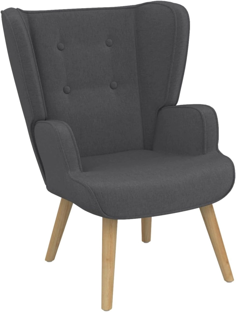 Sillón escandinavo SVEN en tejido gris antracita
