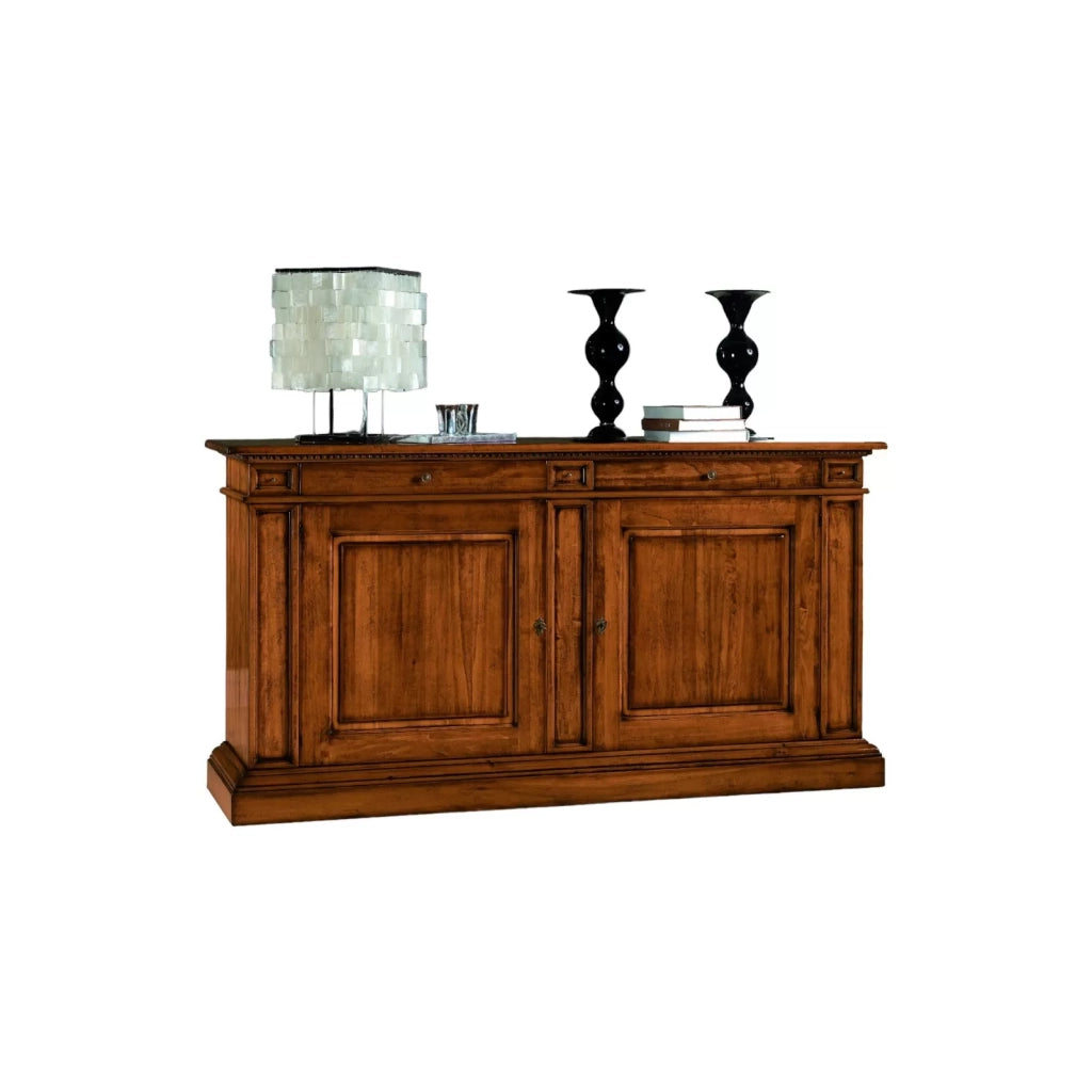 Madia credenza 2 porte in legno tinta noce l.213 p.55 h.115 - Mobili 2G