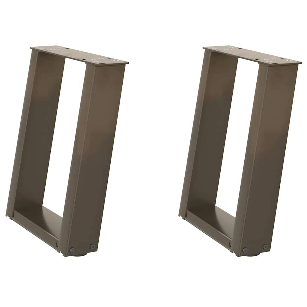 Set di 2 gambe per tavolino da caffè angolate a forma di U 28 x 42-43 cm design moderno acciaio naturale 02_0057043