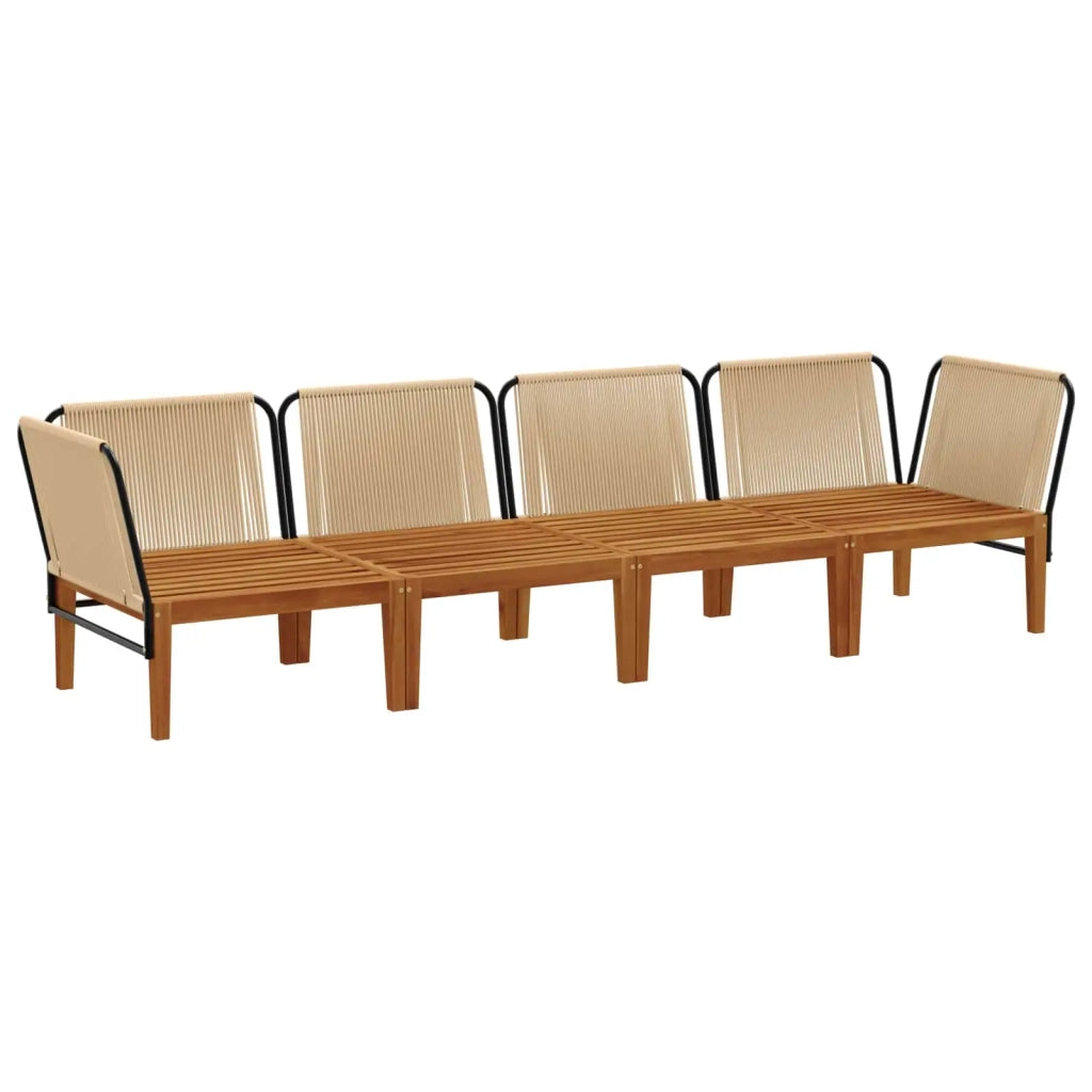 4 pcs Legno massiccio di acacia e corda Naturale 3407775