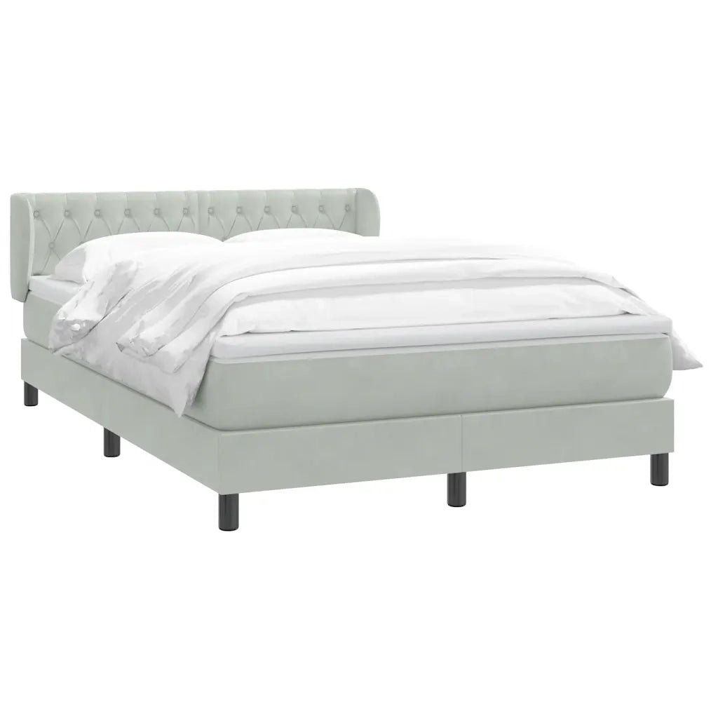 Giroletto a Molle con Materasso Grigio Chiaro 160x220cm Velluto 3317823