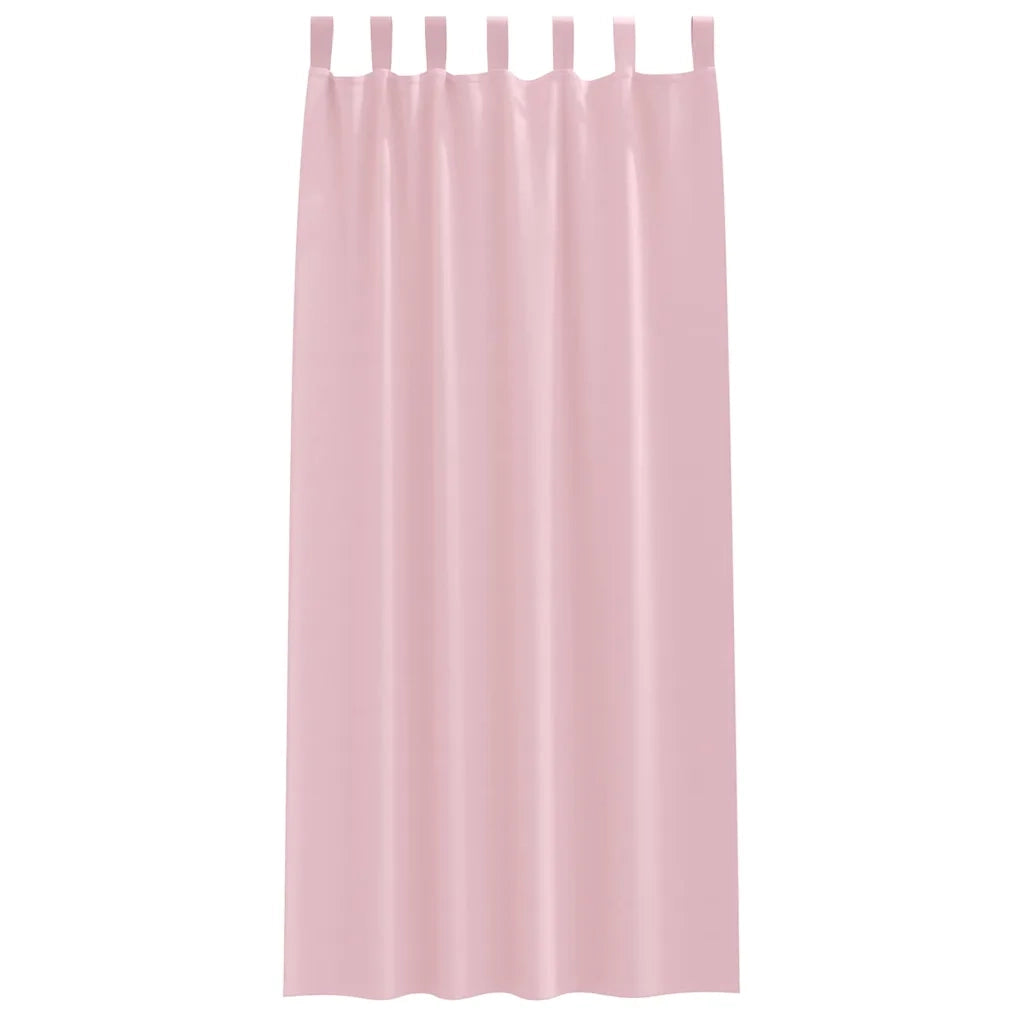 vidaXL Tende con tende 2 pcs Rosa Baby Poliestere