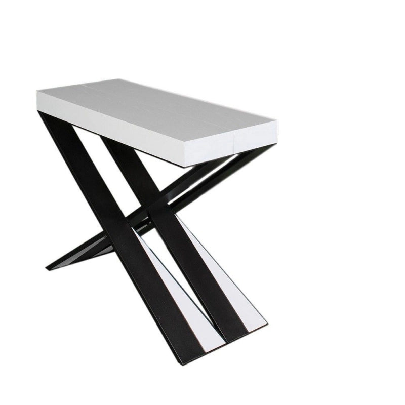 Consolle allungabile 90x40/196 cm Diago Small telaio Antracite - Bianco Frassino