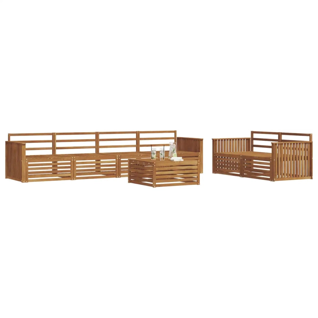 Set di divani da esterno 7 pcs Naturale