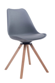 Sedia design Troyes Girevole Similpelle Rotondo grigio,natura