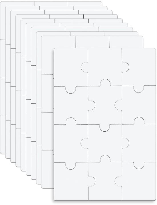 Set di Puzzol 10 Pezzi - Puzzol Blanco 10x15cm - Puzzol Personalizzabile - Attività di Fai da Te - Attività di Ricrea - Materiali di Alta Qualità