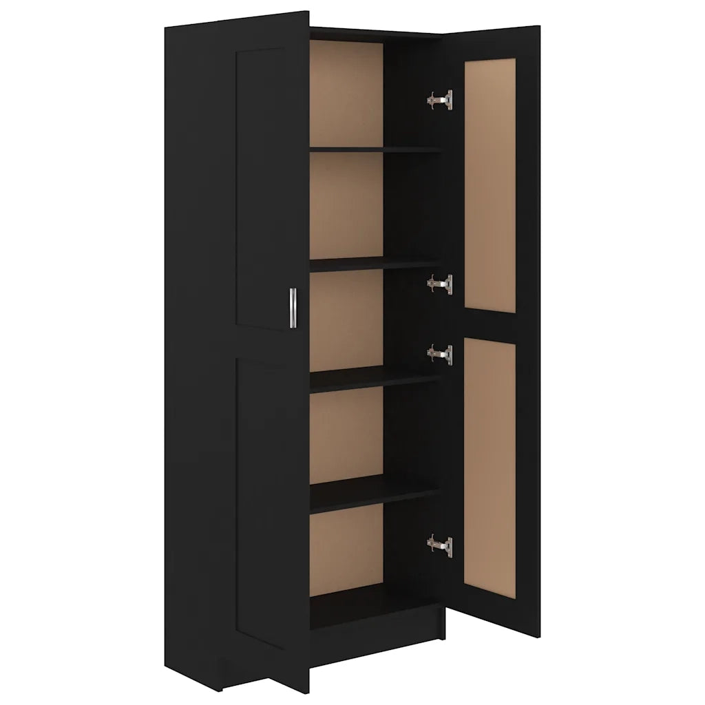 Libreria Nera 82,5x30,5x185,5 cm in Legno Multistrato 802733