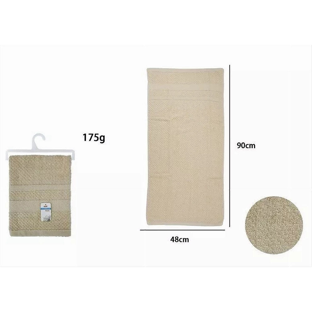 Trade Shop - Asciugamano Da Bagno Viso In Cotone Morbida 48 X 90 Cm 175 Gr Colore Beige 79494 -
