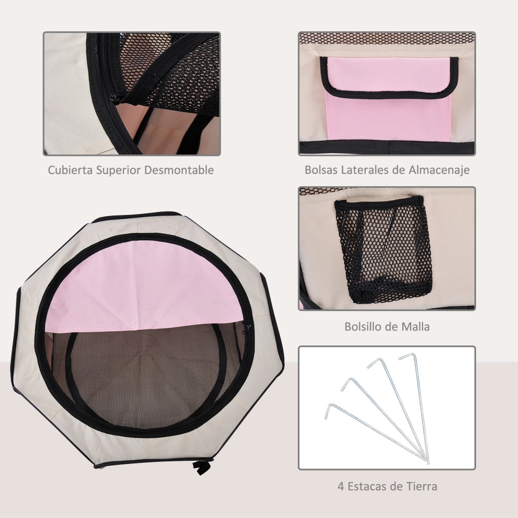 Recinto Pieghevole per Animali Domestici ¨C Minimal ¨C Rosa ?90x41 cm