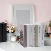 Supporti libri in metallo da 2 paia a forma di felce - Stand per CD e libri con antislip per bambini - Adatto per casa, ufficio e scuola - Regalo decorativo per la mamma e il bambino - Nero