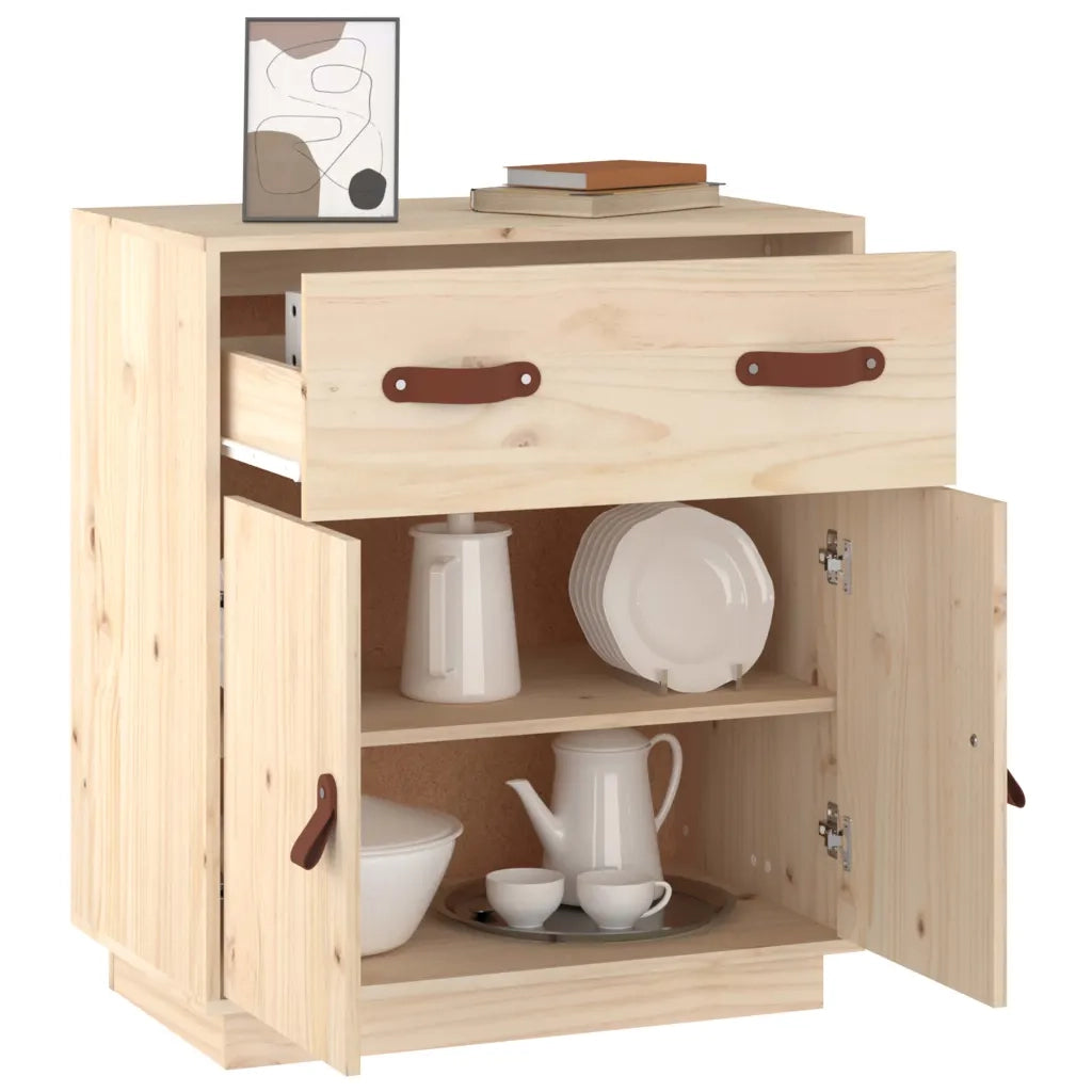 Credenza-Buffet-Armadio da cucina 65,5x40x75 cm in Legno Massello di Pino