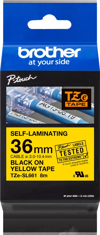 Brother TZE-SL661 nastro per etichettatrice Nero su giallo