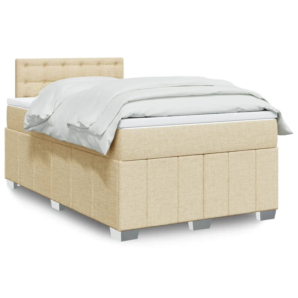 Giroletto a Molle con Materasso Crema 120x200 cm in Tessuto 3287054