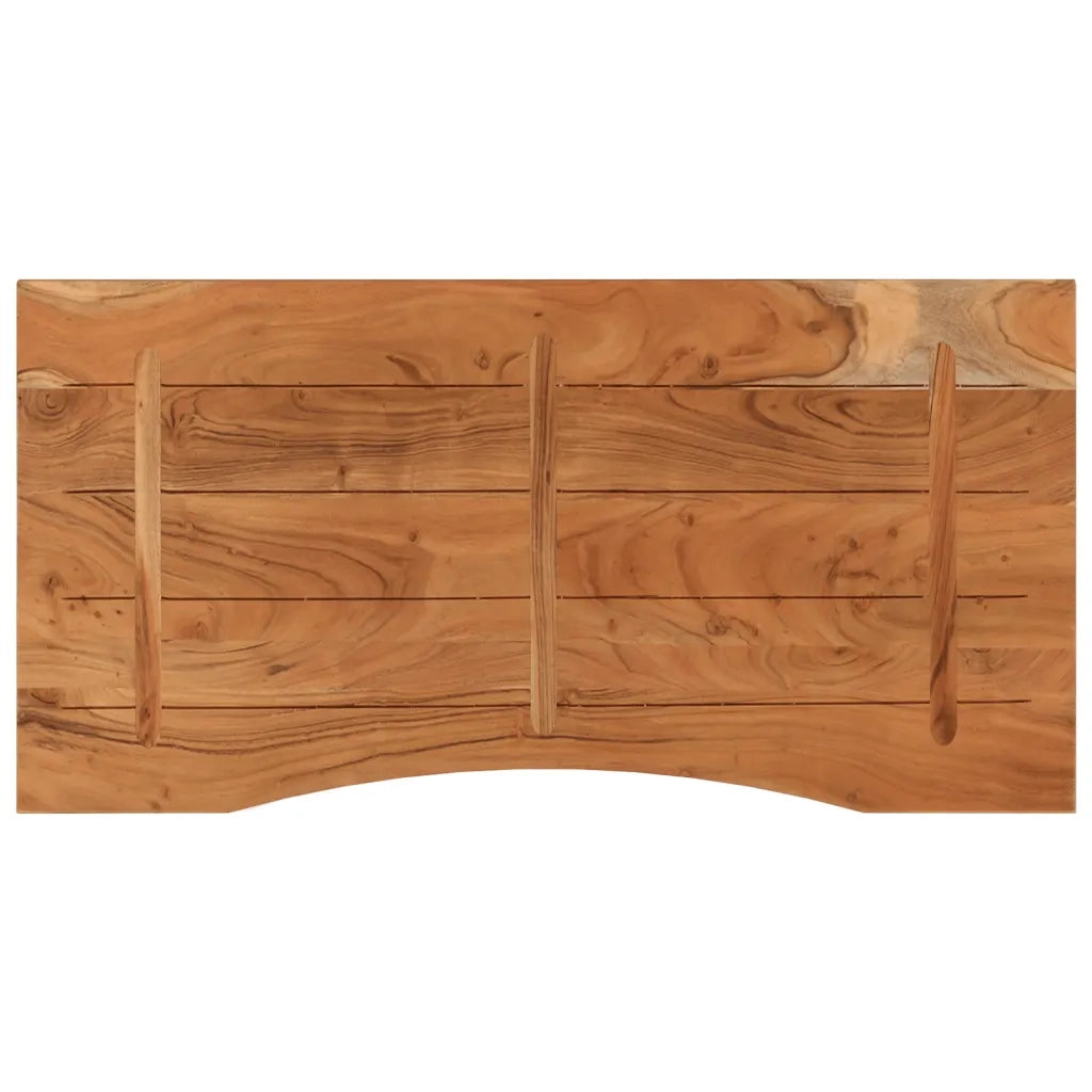 Piano Scrivania 120x60x2,5cm Rettangolare Legno Massello Acacia
