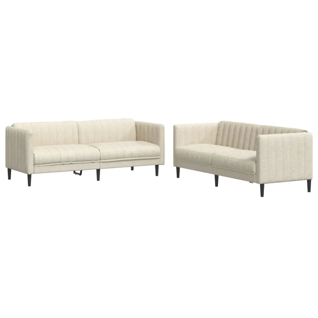 Set di Divani 2 pz Crema in Tessuto 3209245