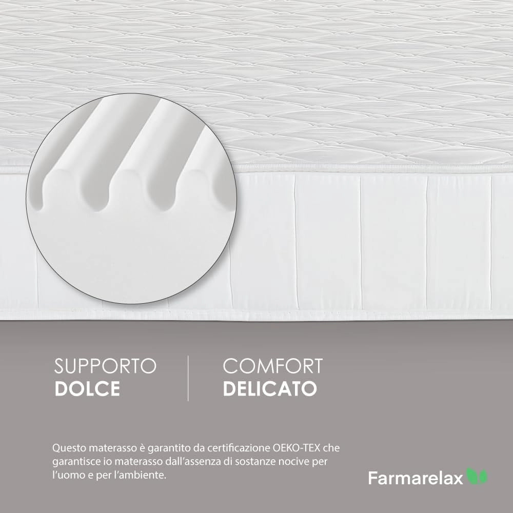 Materasso in Eliocell firm 80x160 h19 cm ortopedico e anatomico spedito sottovuoto Farmarelax