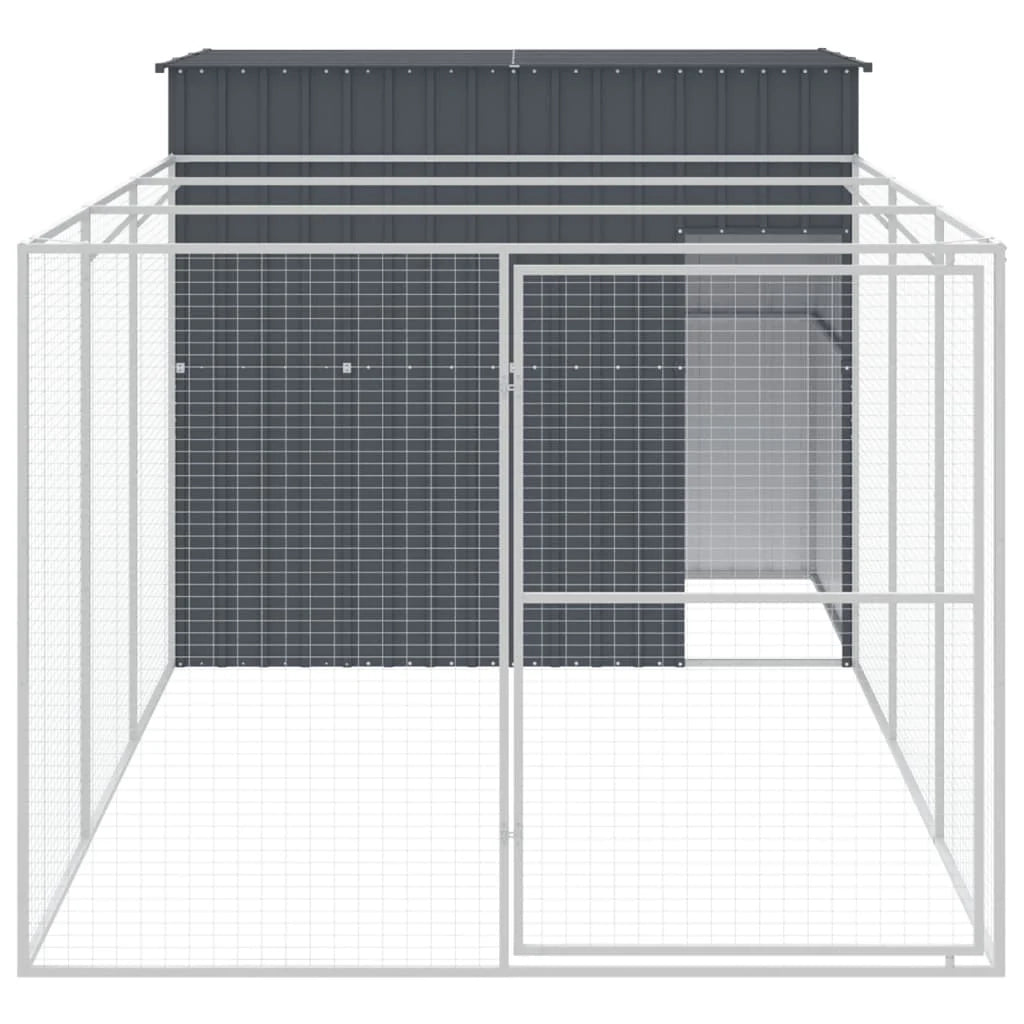 Cuccia per cani con recinto 214 x 457 x 181 cm antracite 02_0043482