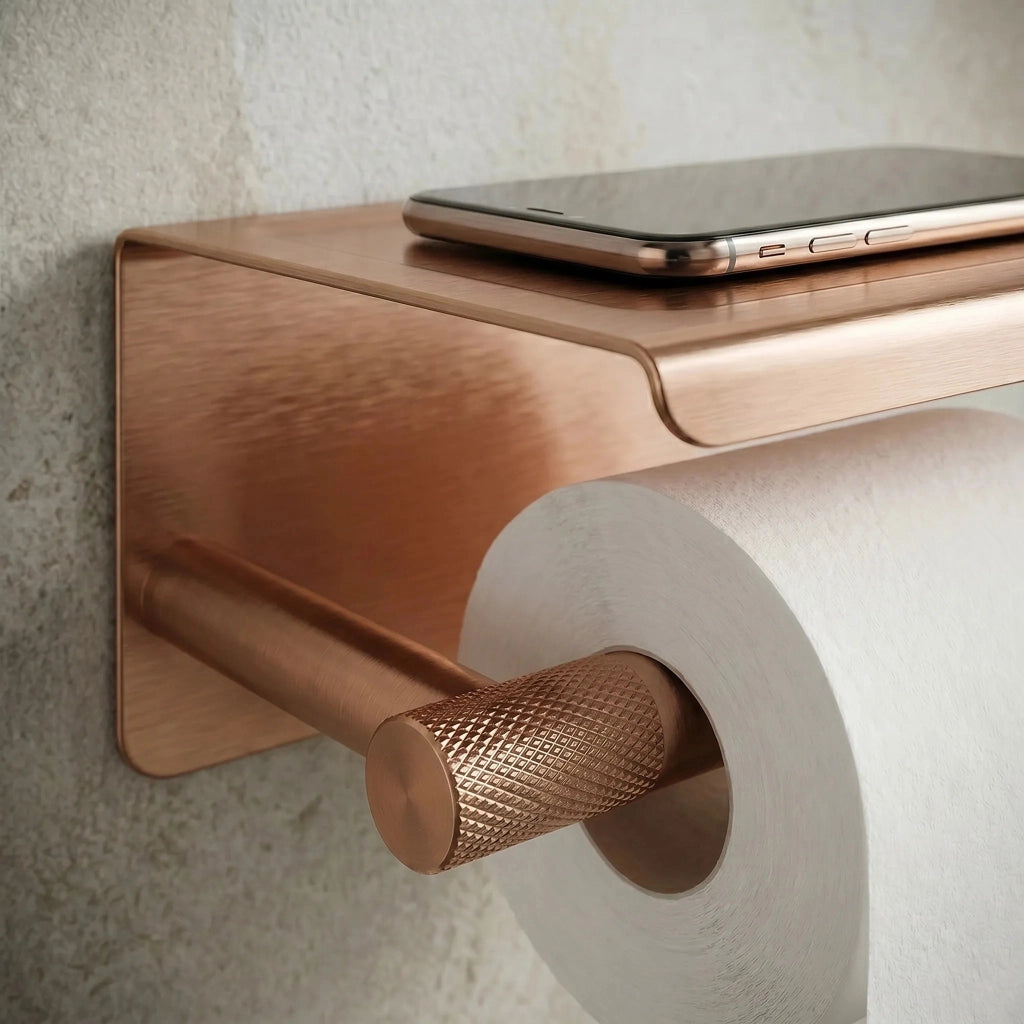 Portarotolo Con Ripiano 6613 Modern Copper Brush