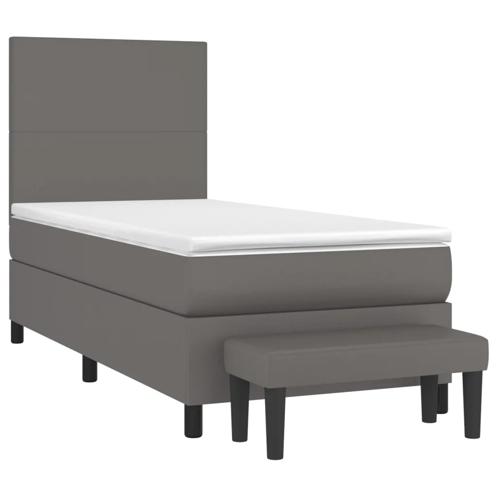 Giroletto a Molle con Materasso Grgio 80x200 cm in Similpellecod mxl 75241