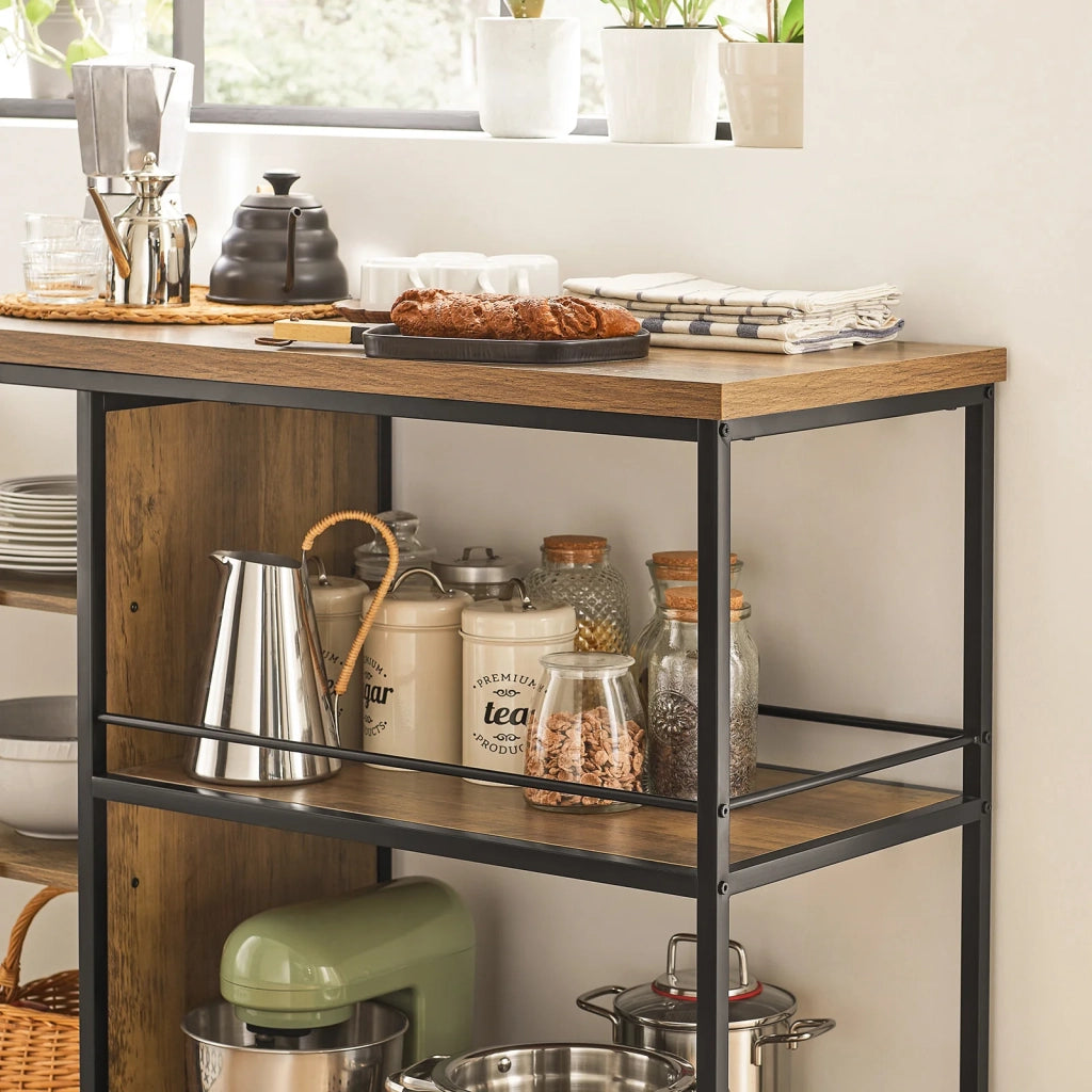 Carrello da portata con 5 ripiani Carrello laterale Carrello da cucina ripiano per microonde 110x45x92cm SVW18-F