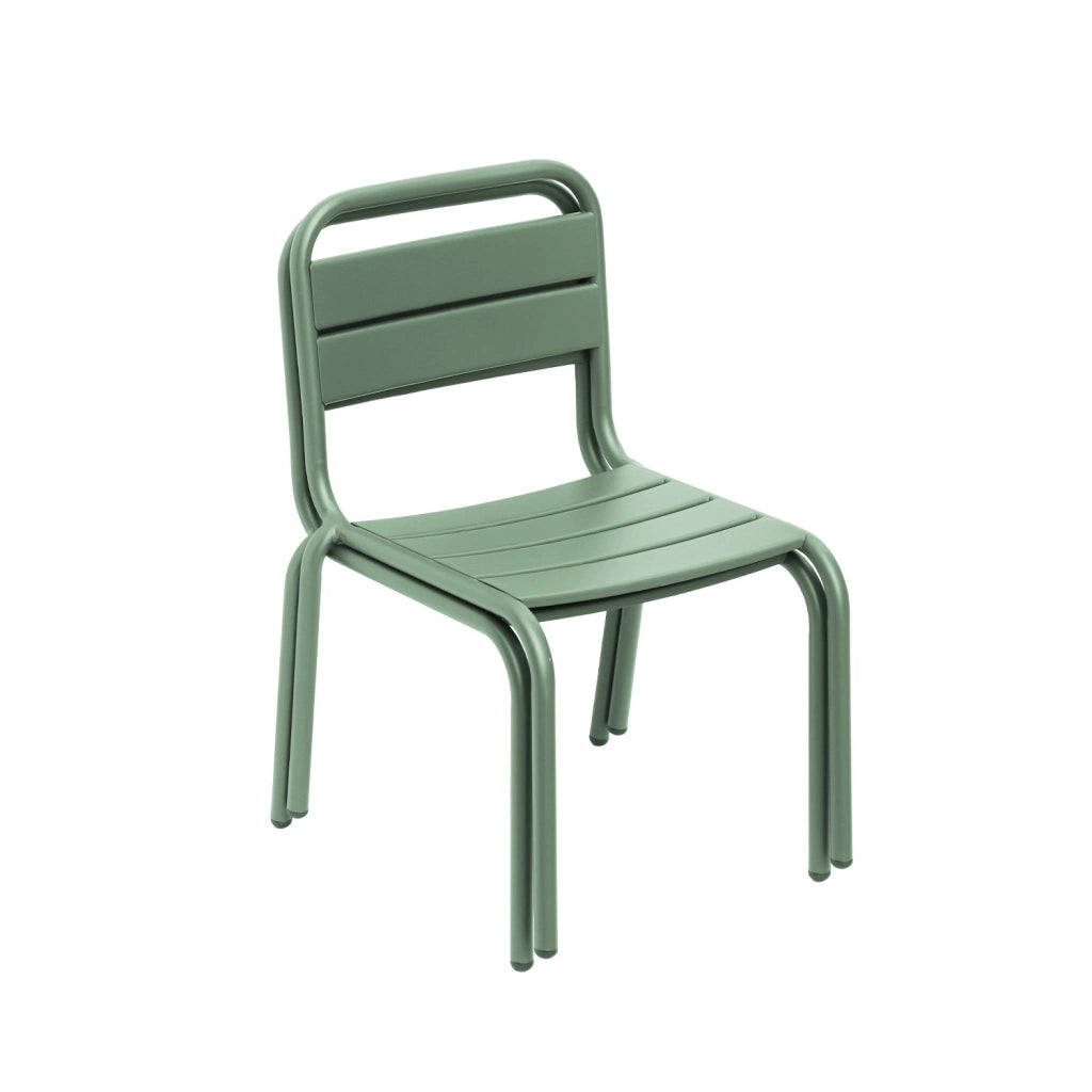Set di 2 sedie in metallo per bambini, verde chiaro