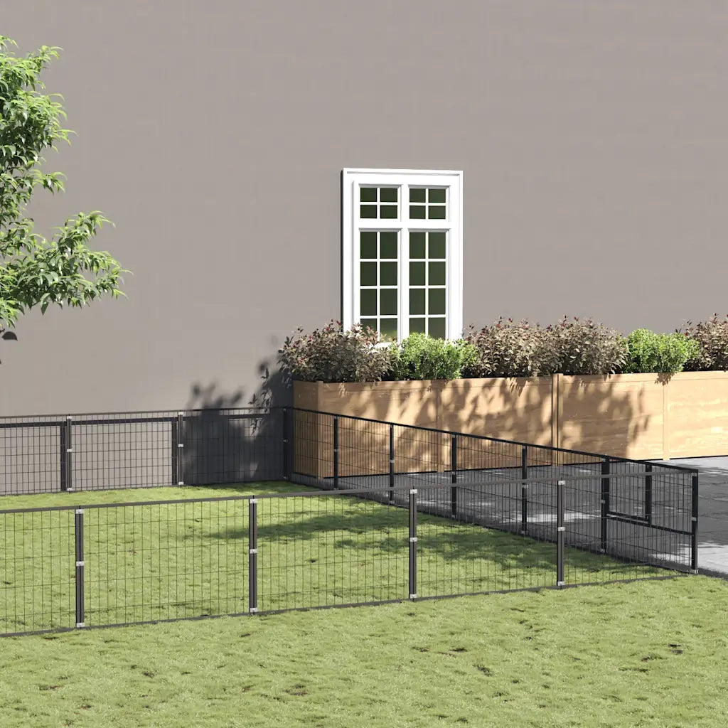 Gabbia per Cani Nera 42 m² in Acciaio 3082170