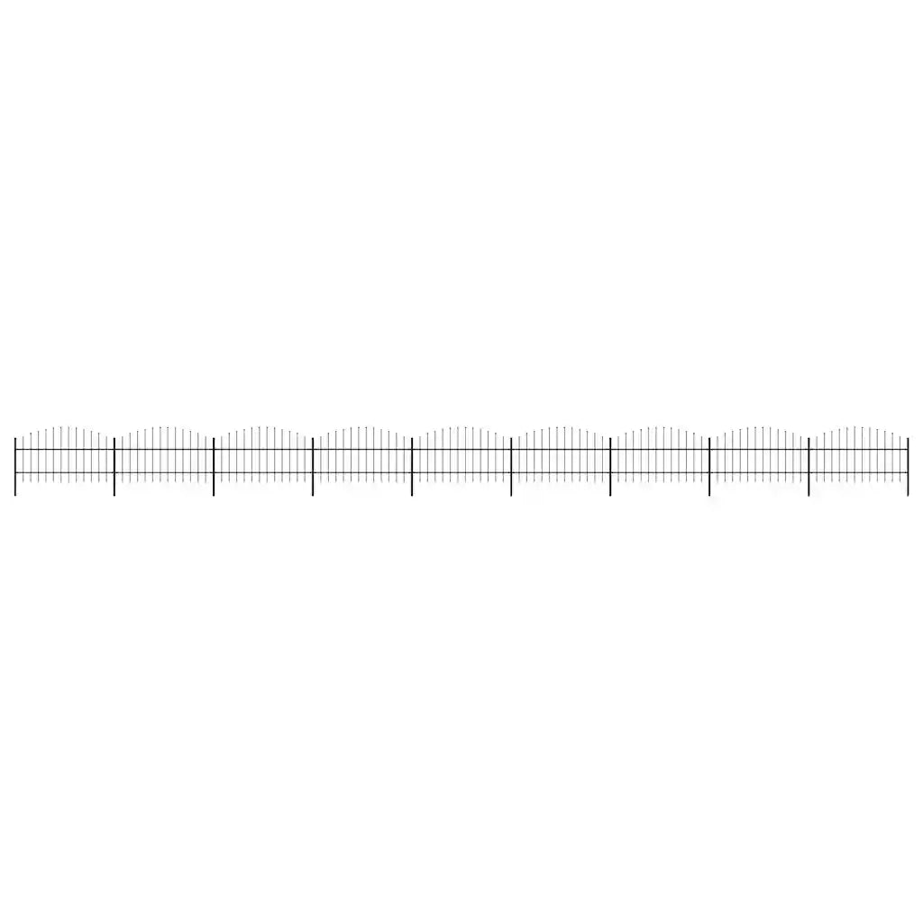 Recinzione da Giardino con Punta a Lancia in Acciaio 1506x100 cm Nero 277720