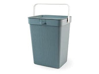 Pattumiera In Polipropilene Ondulato Con Manico E Coperchio Lt 10 Colore Azzurro