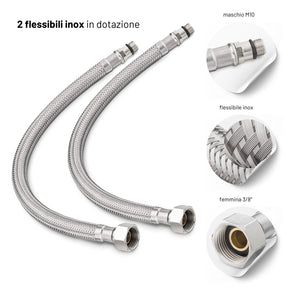 Miscelatore per lavabo jazz con leva in metallo e sistema quickinstall integrato *** finitura- nickel spazzolato, con...