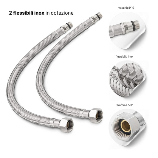Miscelatore per lavabo jazz con leva in metallo e sistema quickinstall integrato *** finitura- nickel spazzolato, con...