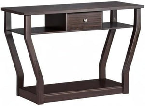 Tavolo Consolle in Legno, Consolle con Cassetto e Ripiani, Tavolo d'Ingresso Multiuso per Salotto, Corridoio e Entrata 120 x 30 x 81 cm (Marrone)