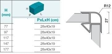 Finali angolari per zoccolo da cucina pezzi 4 H 15 INOX