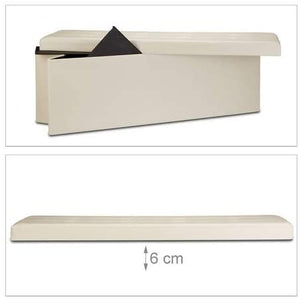 Sgabello pieghevole sintetico pouf contenitore pieghevole 114 cm beige 13_0002807_3